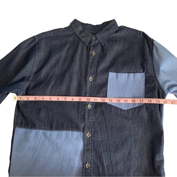 Via Penny Lane Reworked Apparel | TLC Graphic Upcycled Chambray Button Up Shirt - Picture 5 of 10